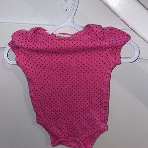 5/$15 Chick Pea Pink Polka Dot Baby Onesie